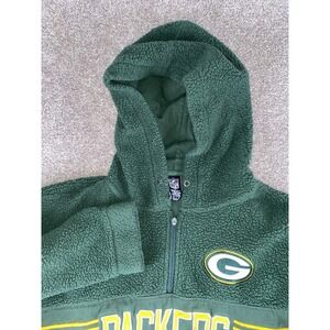 NFL Apparel Green Bay Packers Sherpa Jacket Mens Large Hoodie NFL Pockets Read